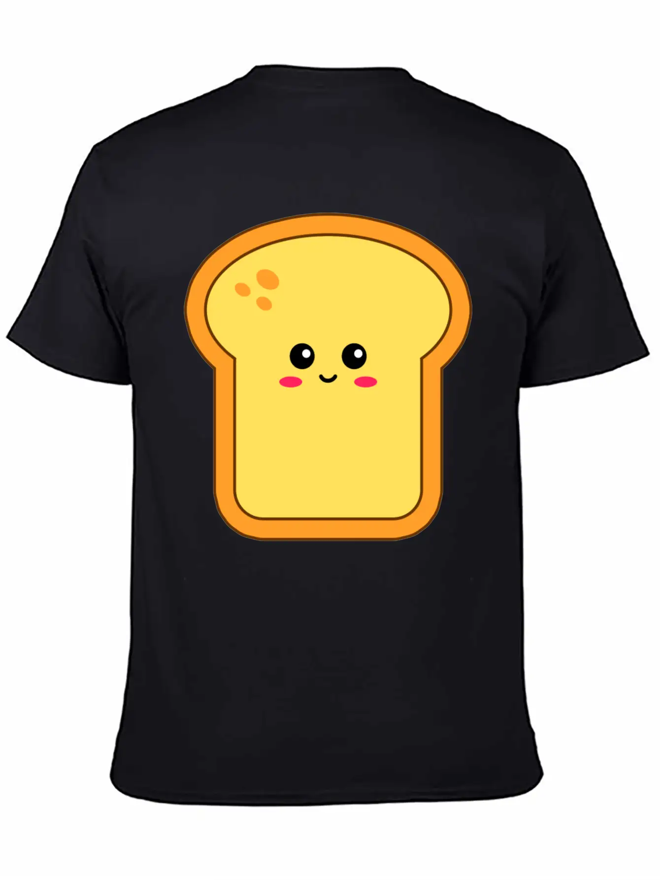 Happy Kawaii Bread Comfortable Minimalist Graphic Tee – Summer Style Essential