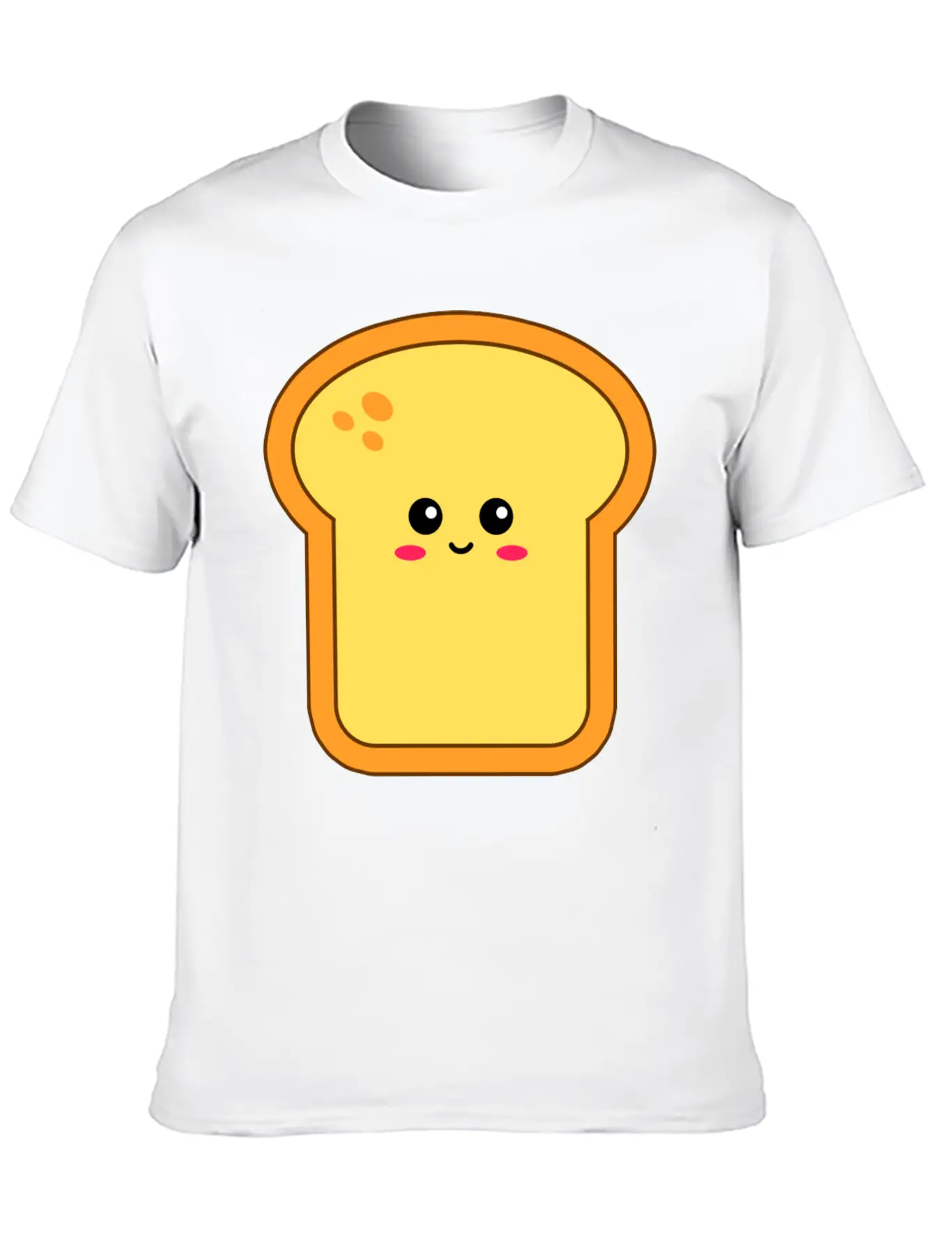 Happy Kawaii Bread Comfortable Minimalist Graphic Tee – Summer Style Essential