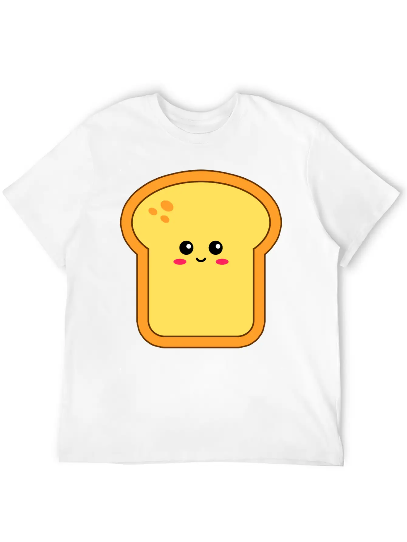 Happy Kawaii Bread Comfortable Minimalist Graphic Tee – Summer Style Essential