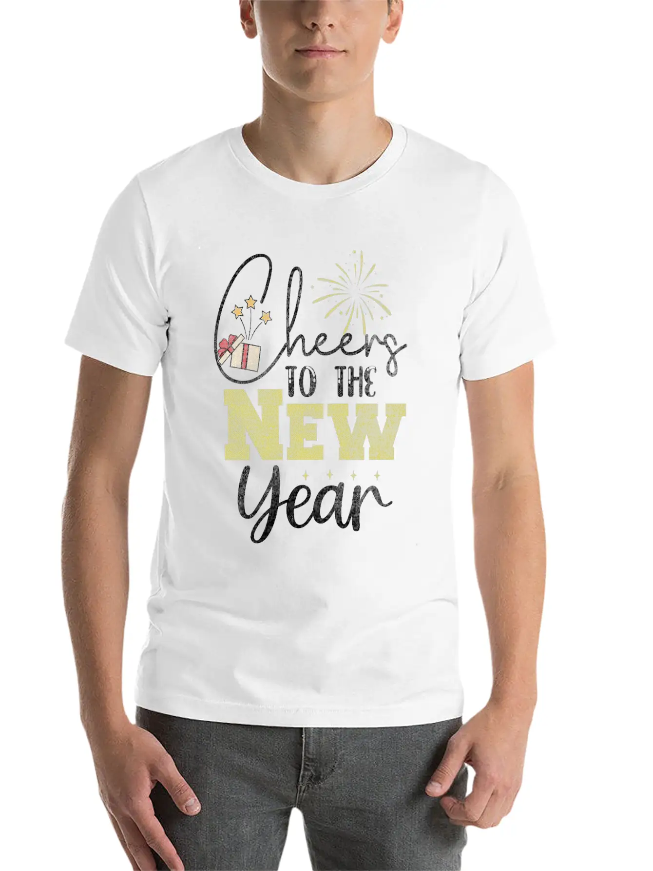 Happy New Year 2024, New Year's Eve Outfit Unisex Short Sleeve Soft Cotton T-Shirt – Casual Everyday Wear