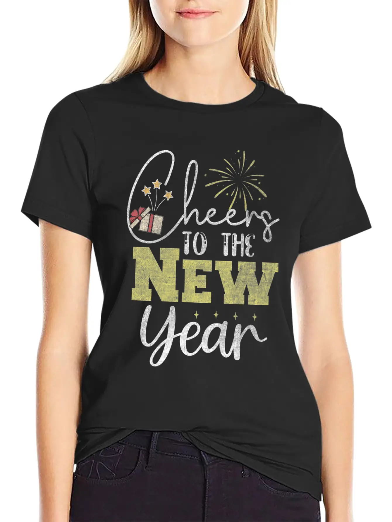 Happy New Year 2024, New Year's Eve Outfit Unisex Short Sleeve Soft Cotton T-Shirt – Casual Everyday Wear