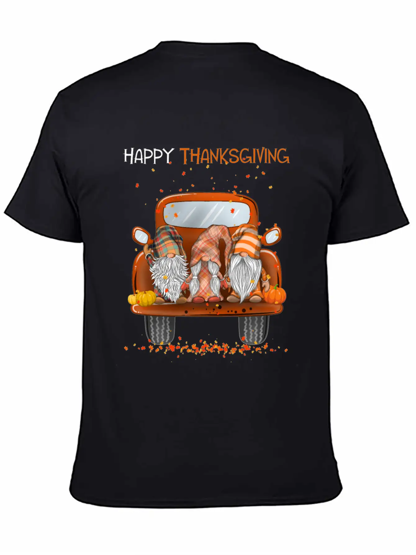 Happy Thanksgiving On Pickup Truck Gnomes Lover Stylish Everyday T-Shirt – Unisex Basic Cotton Tee