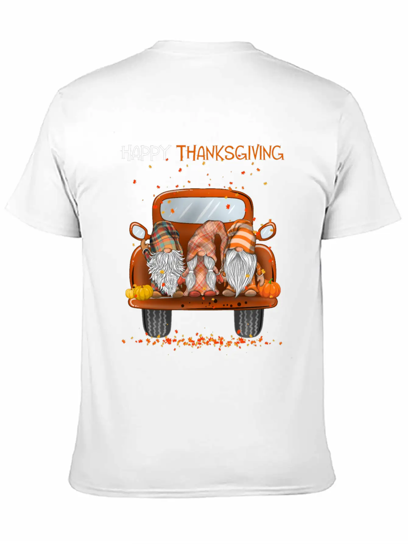 Happy Thanksgiving On Pickup Truck Gnomes Lover Stylish Everyday T-Shirt – Unisex Basic Cotton Tee