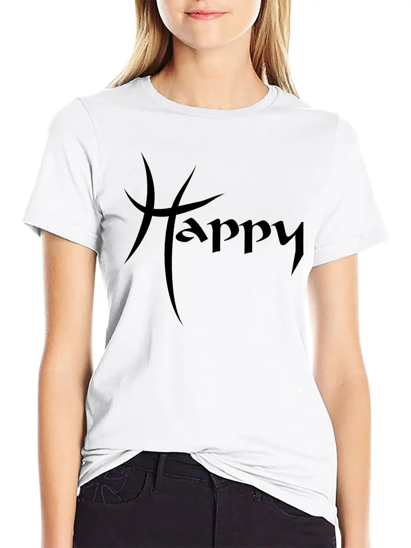 Happy Unisex Short Sleeve Soft Cotton T-Shirt – Casual Everyday Wear