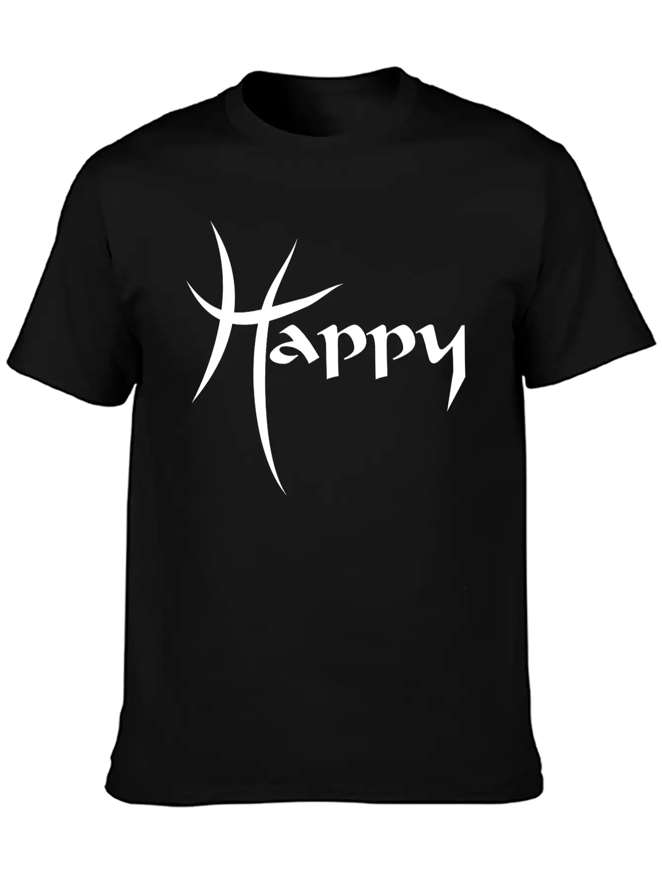 Happy Unisex Short Sleeve Soft Cotton T-Shirt – Casual Everyday Wear