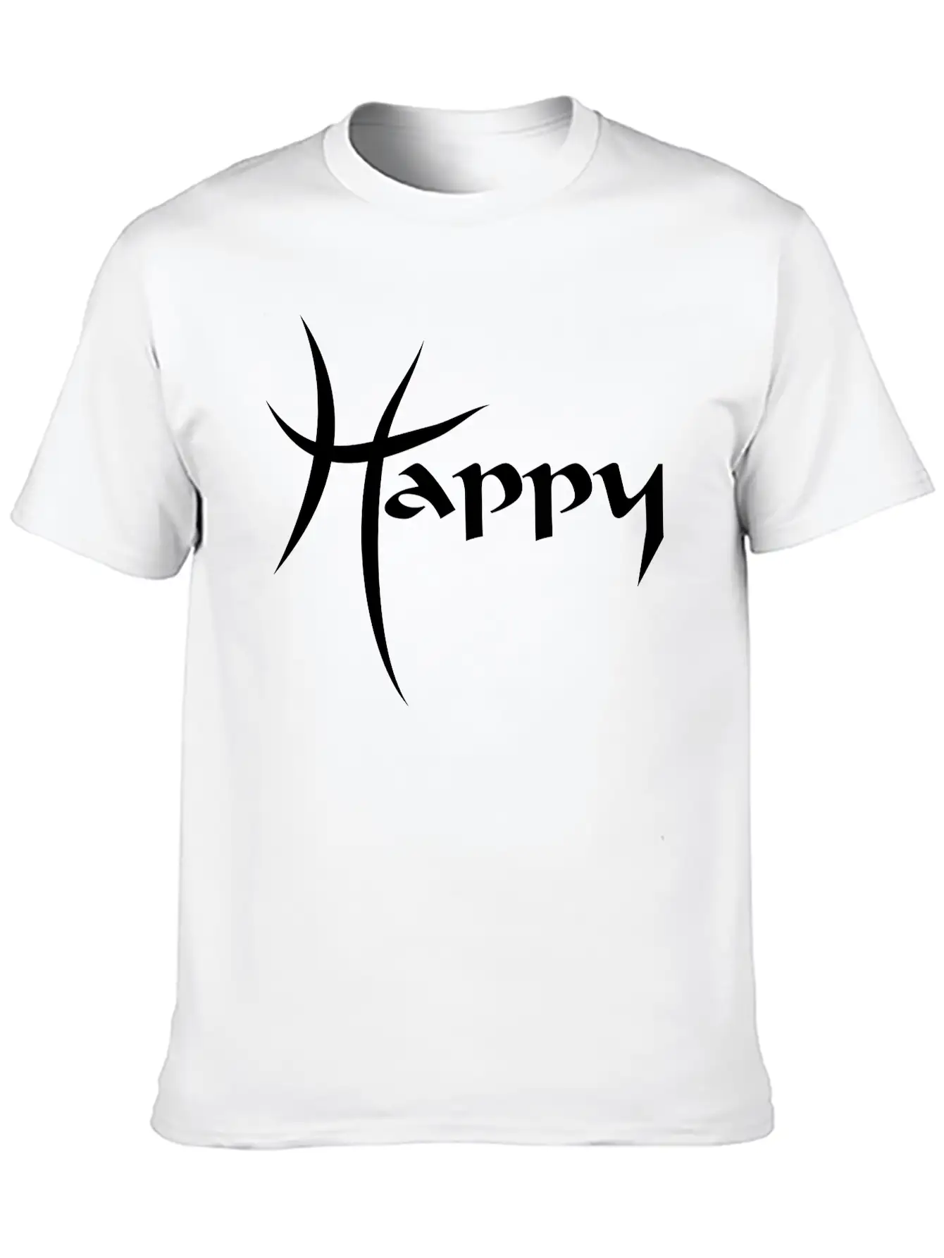 Happy Unisex Short Sleeve Soft Cotton T-Shirt – Casual Everyday Wear