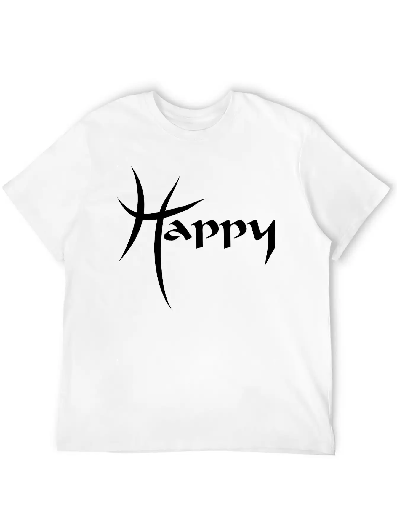 Happy Unisex Short Sleeve Soft Cotton T-Shirt – Casual Everyday Wear