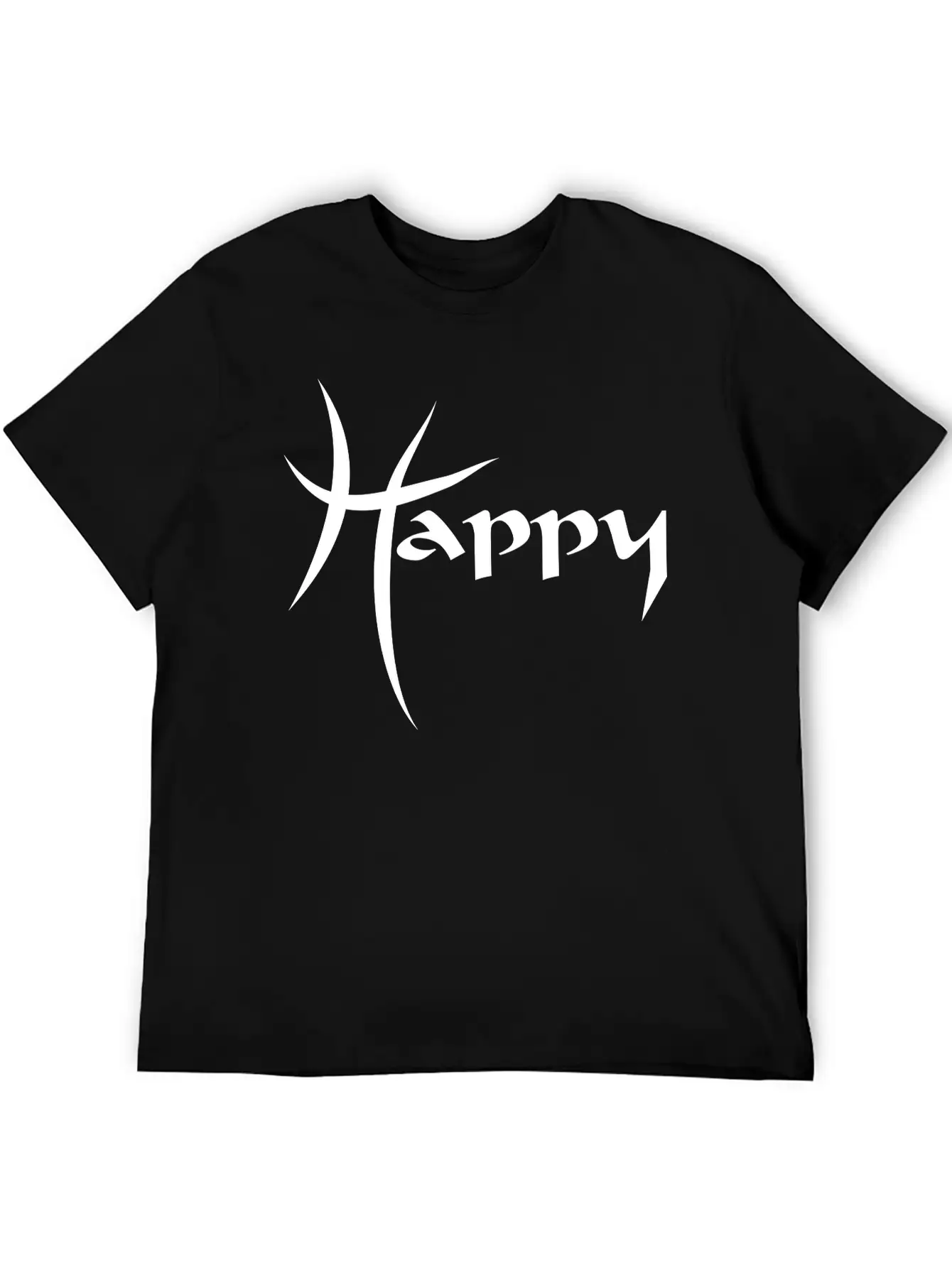 Happy Unisex Short Sleeve Soft Cotton T-Shirt – Casual Everyday Wear