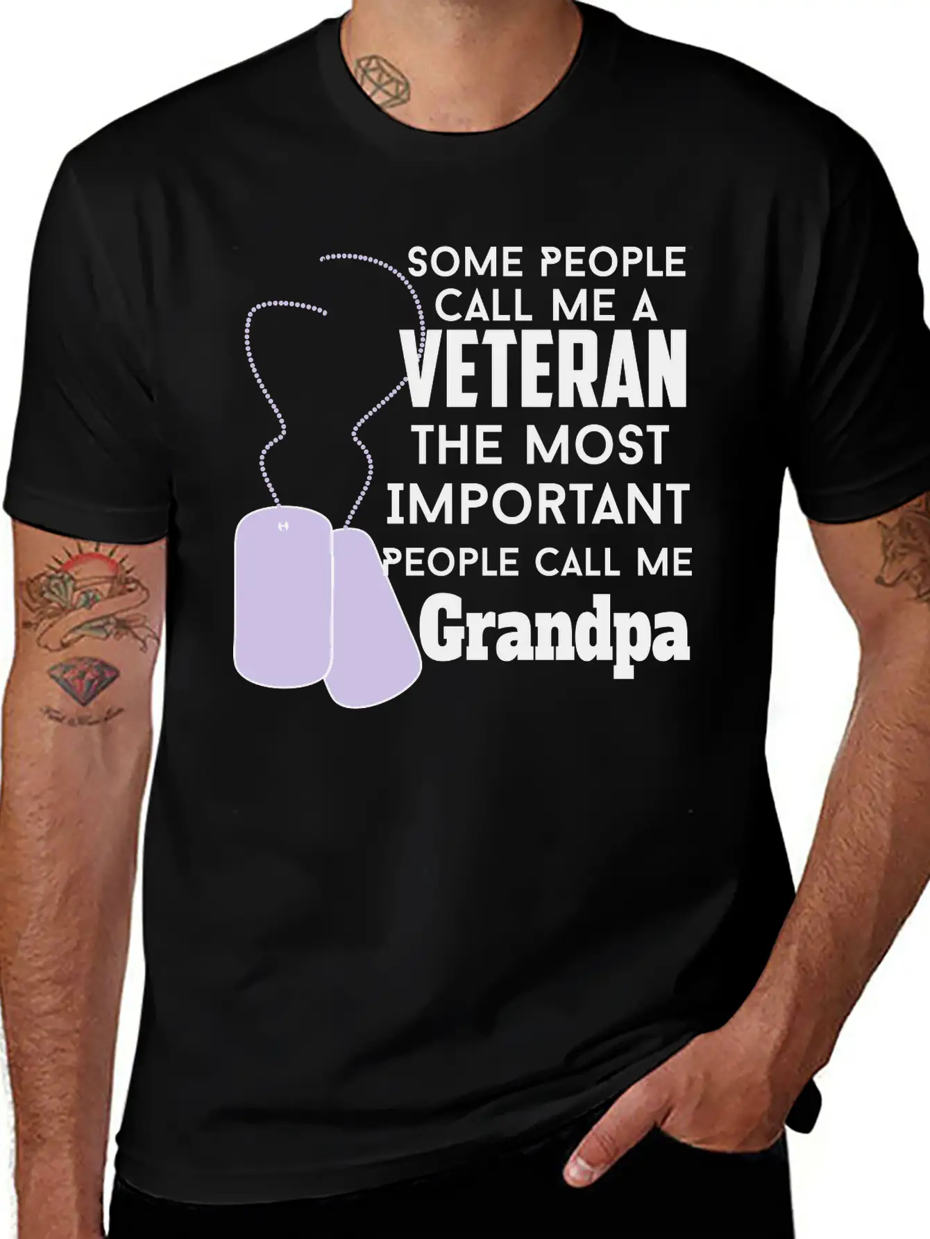 Happy Veteran Grandpa Unisex Short Sleeve Soft Cotton T-Shirt – Casual Everyday Wear