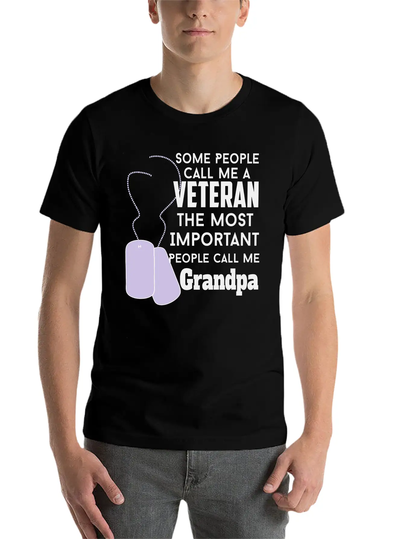 Happy Veteran Grandpa Unisex Short Sleeve Soft Cotton T-Shirt – Casual Everyday Wear