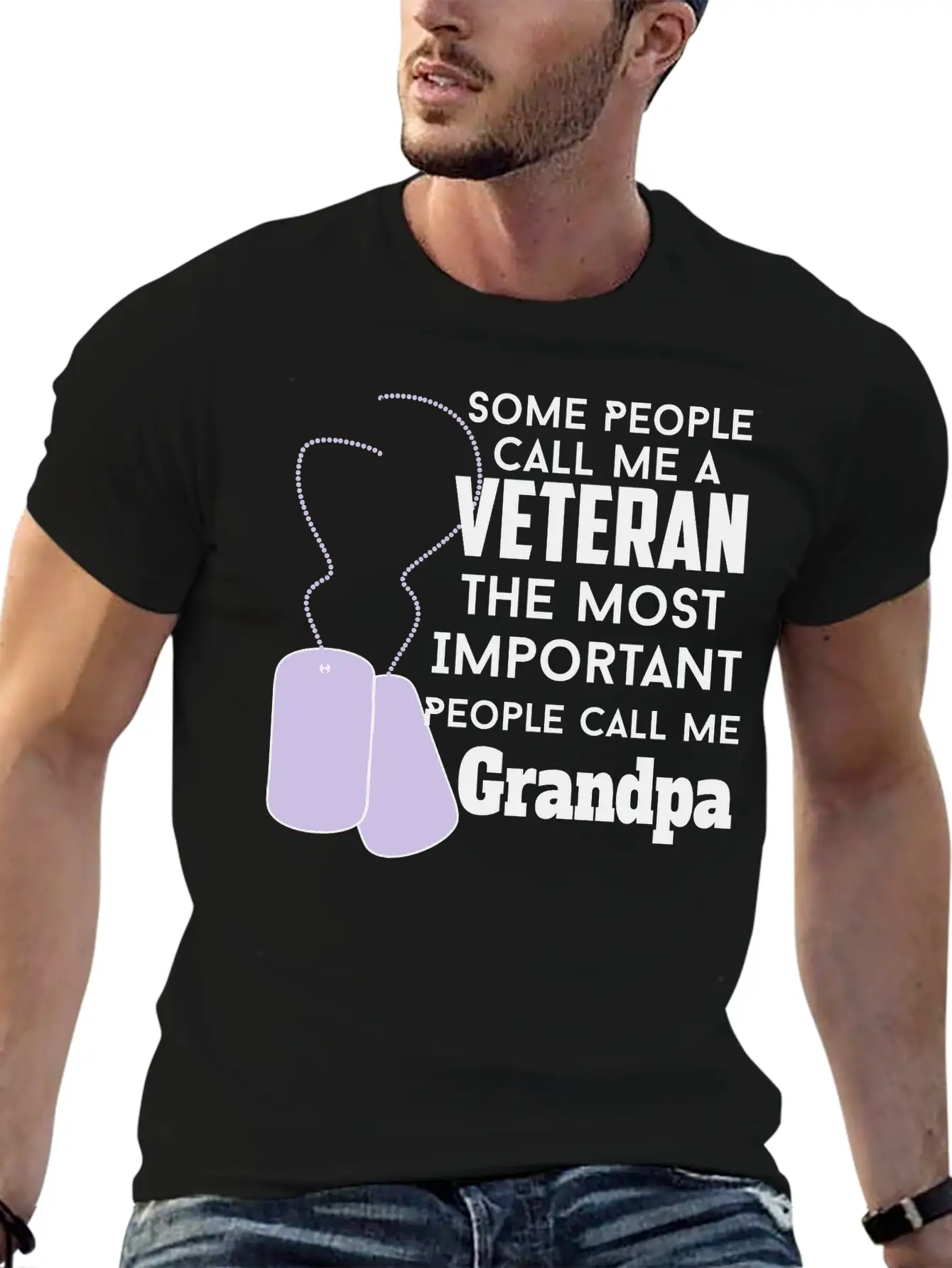 Happy Veteran Grandpa Unisex Short Sleeve Soft Cotton T-Shirt – Casual Everyday Wear