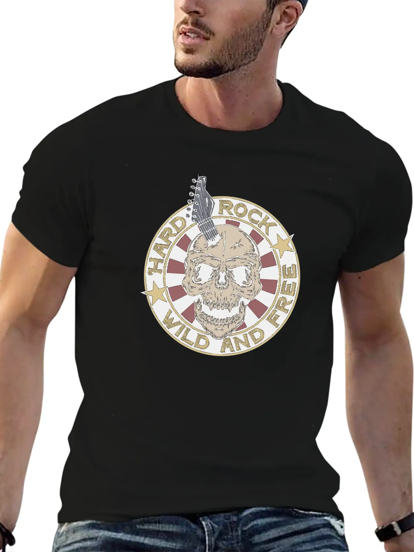 Hard Rock Music Festival Wild And Free Heavy Metal Unisex Short Sleeve Soft Cotton T-Shirt – Casual Everyday Wear