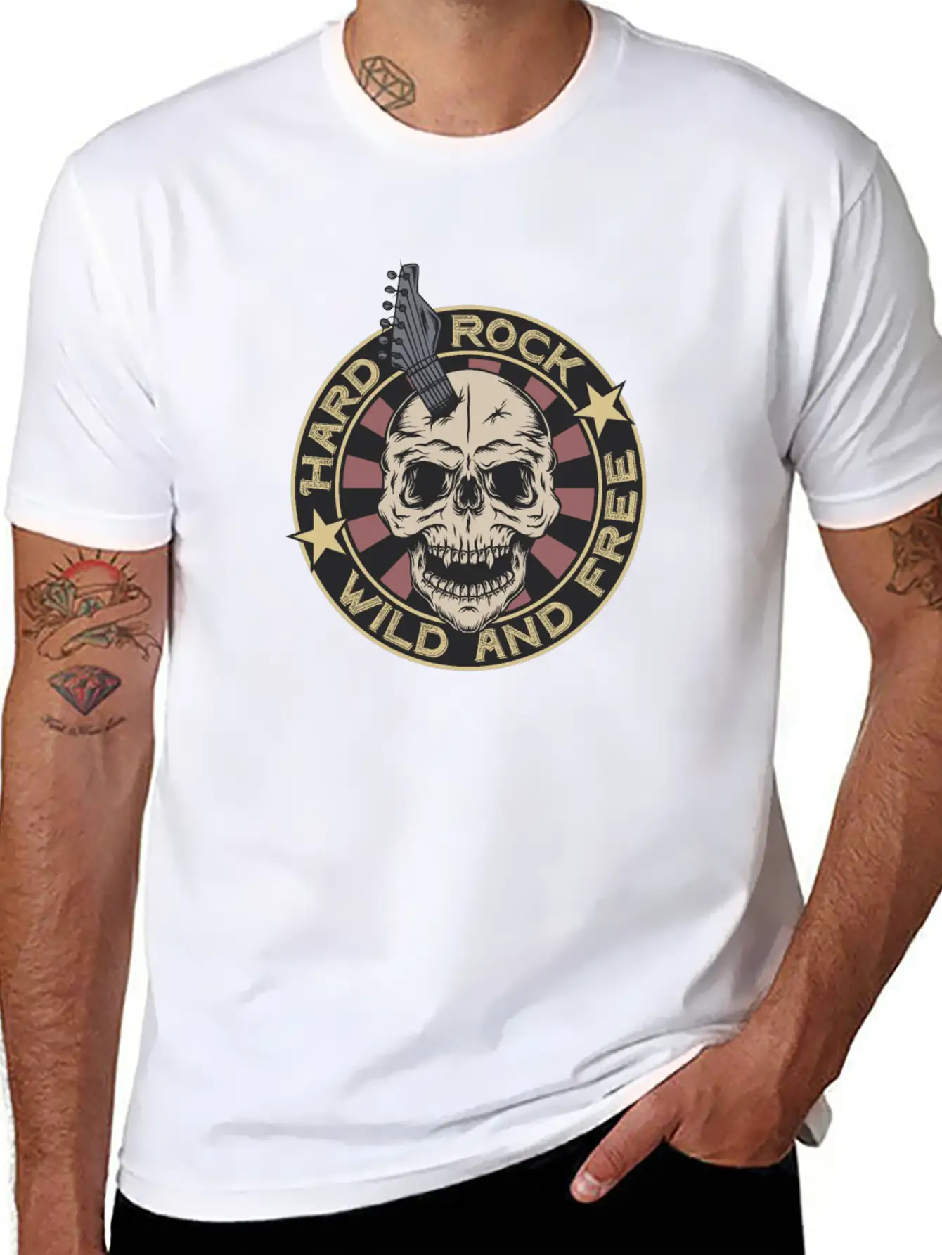 Hard Rock Music Festival Wild And Free Heavy Metal Unisex Short Sleeve Soft Cotton T-Shirt – Casual Everyday Wear