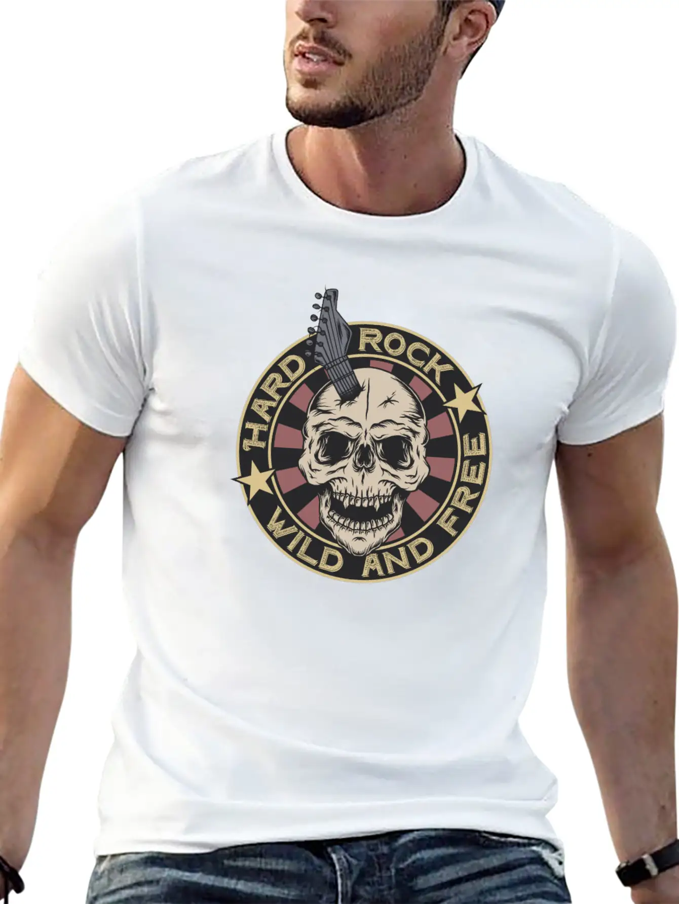 Hard Rock Music Festival Wild And Free Heavy Metal Unisex Short Sleeve Soft Cotton T-Shirt – Casual Everyday Wear