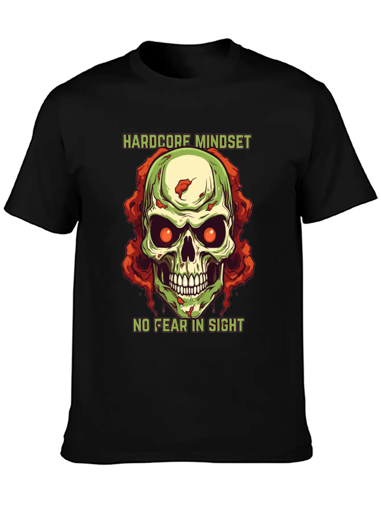 Hardcore Mindset: No Fear In Sight Basic Graphic T-Shirt – Daily Comfort In Soft Cotton