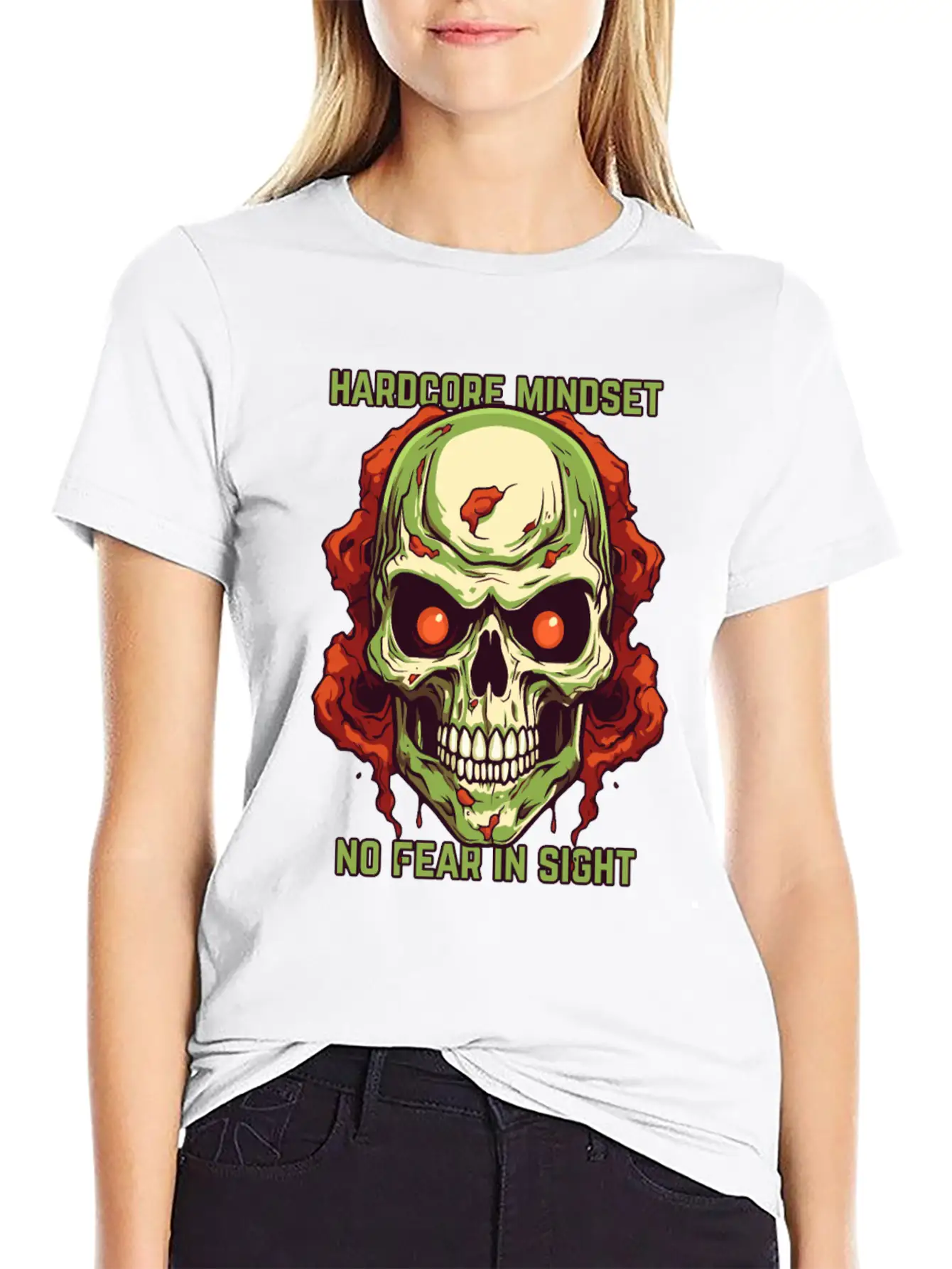 Hardcore Mindset: No Fear In Sight Basic Graphic T-Shirt – Daily Comfort In Soft Cotton