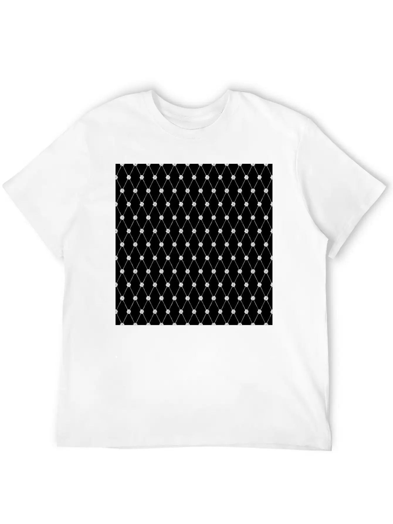Harlequin Black White Rhombus Diamond Geometric Basic Graphic T-Shirt – Daily Comfort In Soft Cotton