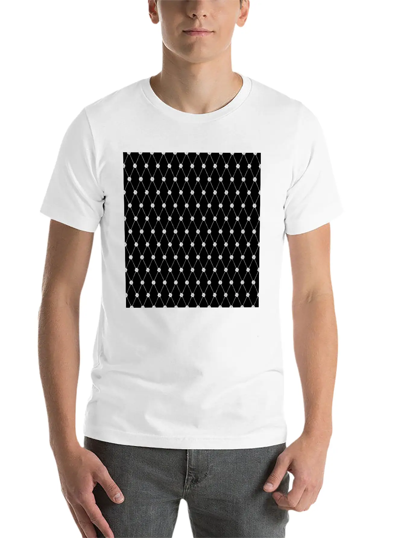 Harlequin Black White Rhombus Diamond Geometric Basic Graphic T-Shirt – Daily Comfort In Soft Cotton