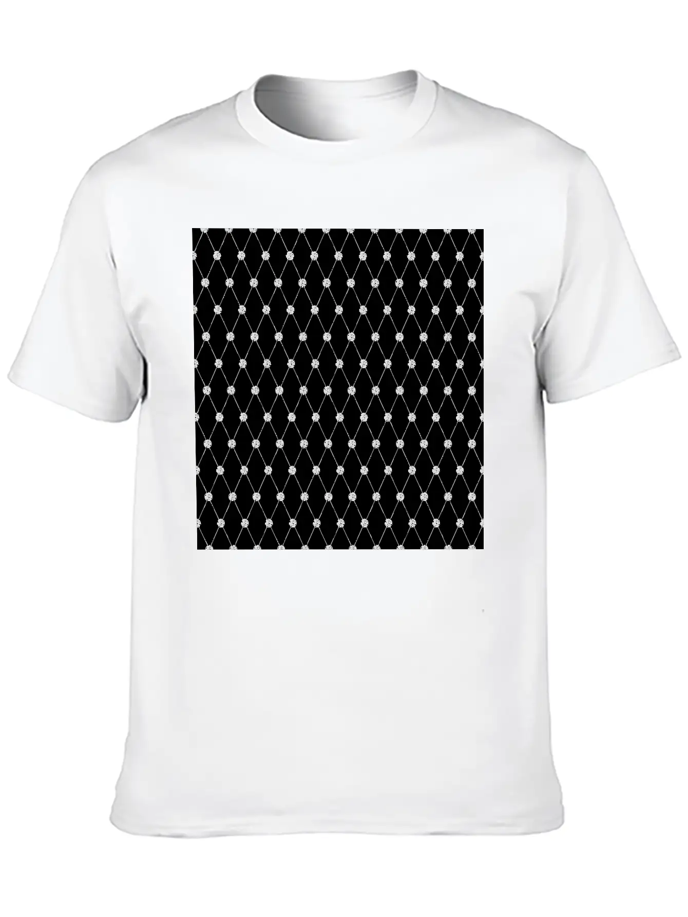 Harlequin Black White Rhombus Diamond Geometric Basic Graphic T-Shirt – Daily Comfort In Soft Cotton