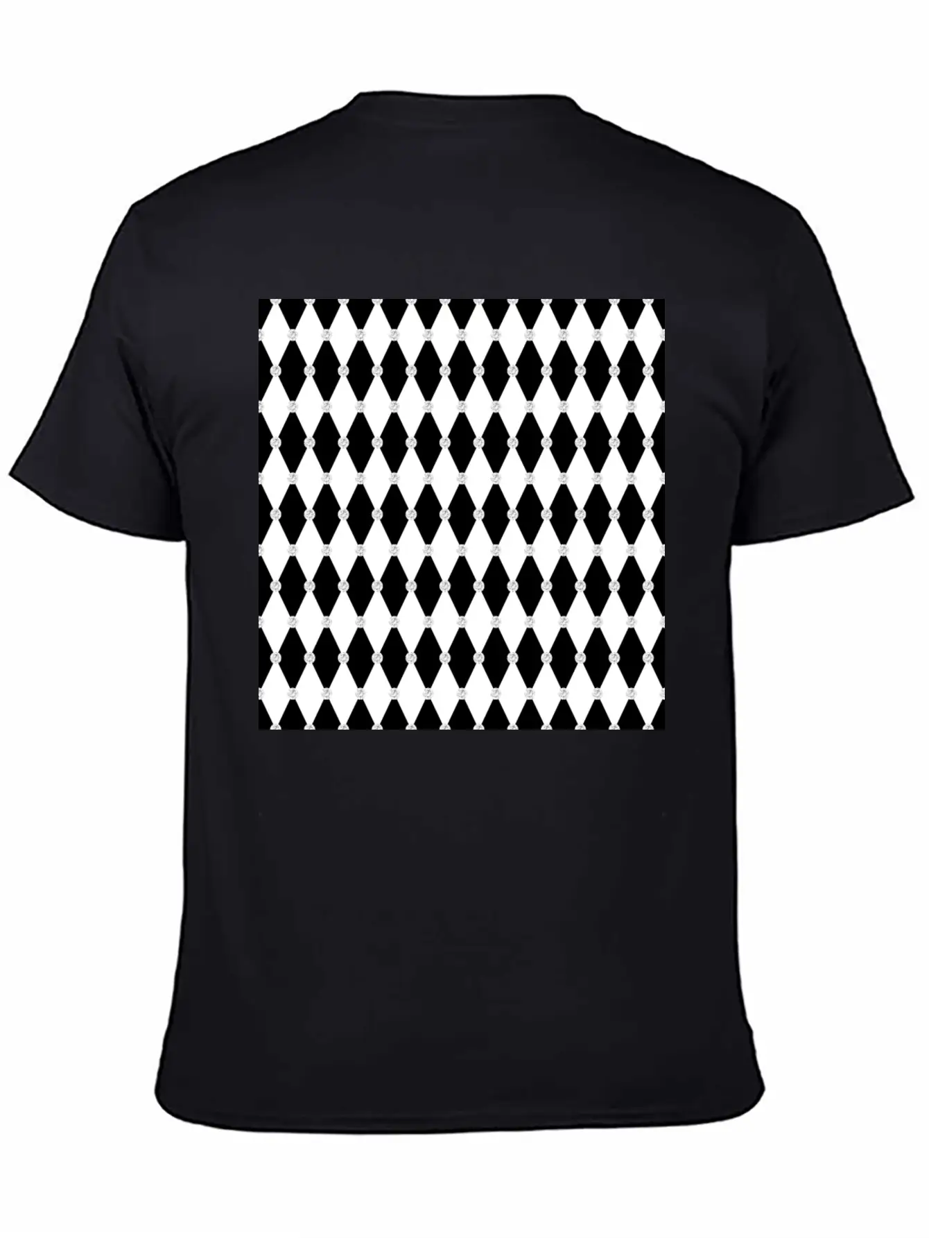 Harlequin Black White Rhombus Diamond Geometric Basic Graphic T-Shirt – Daily Comfort In Soft Cotton