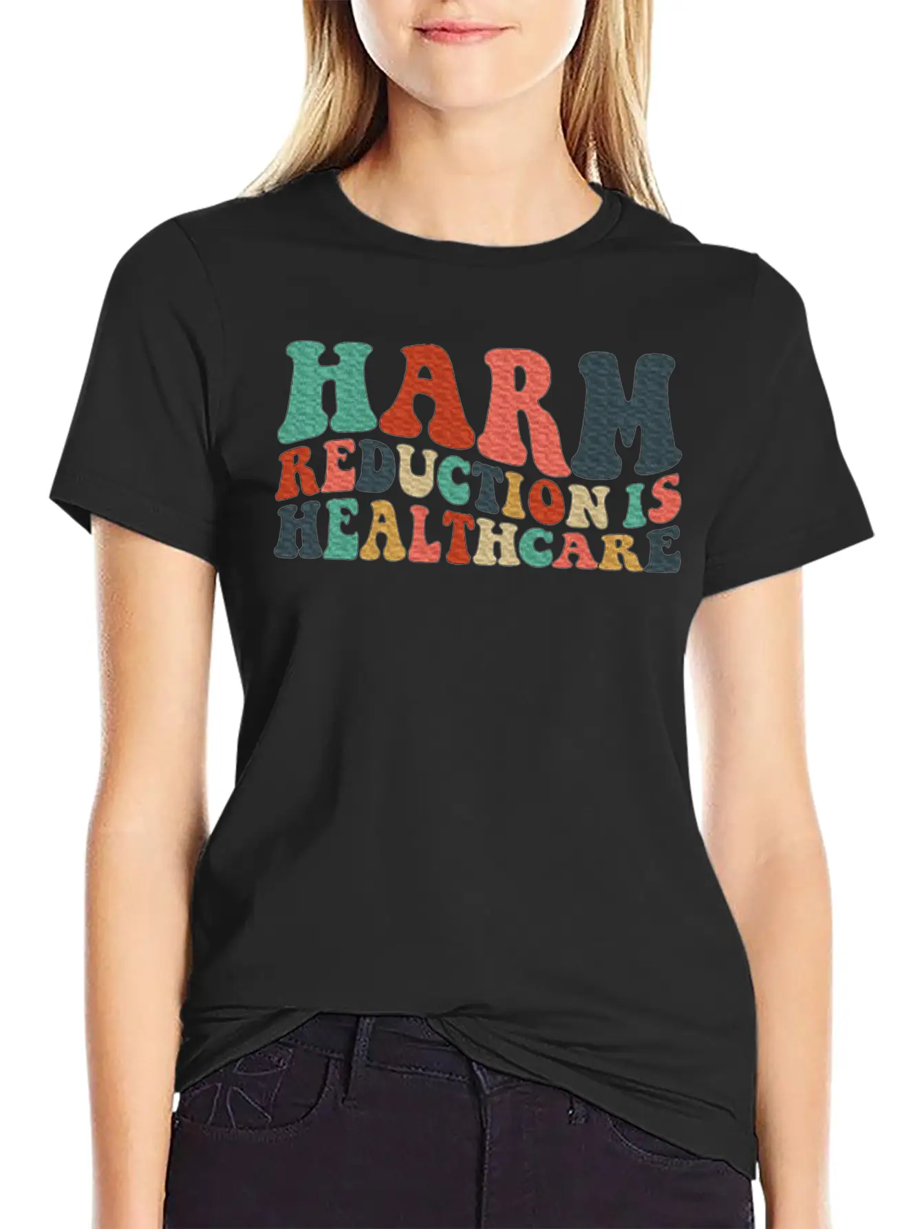 Harm Reduction Is Healthcare Art Teens Timeless Short Sleeve Tee – Comfy And Minimalist Design