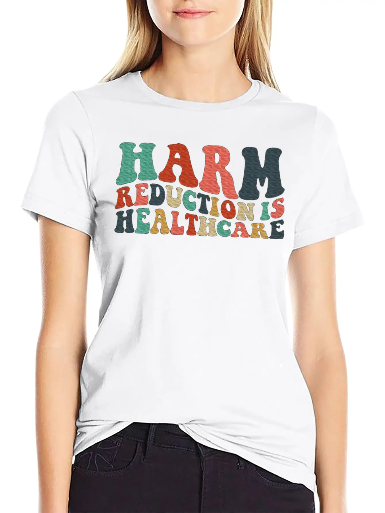Harm Reduction Is Healthcare Art Teens Timeless Short Sleeve Tee – Comfy And Minimalist Design