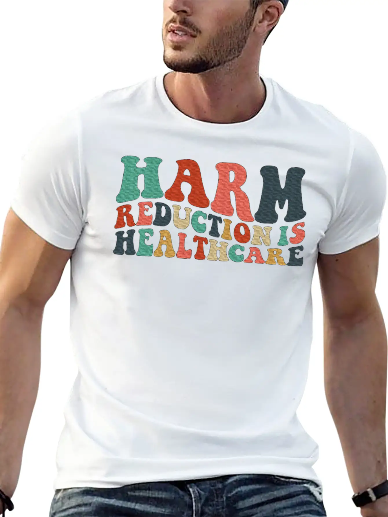 Harm Reduction Is Healthcare Art Teens Timeless Short Sleeve Tee – Comfy And Minimalist Design