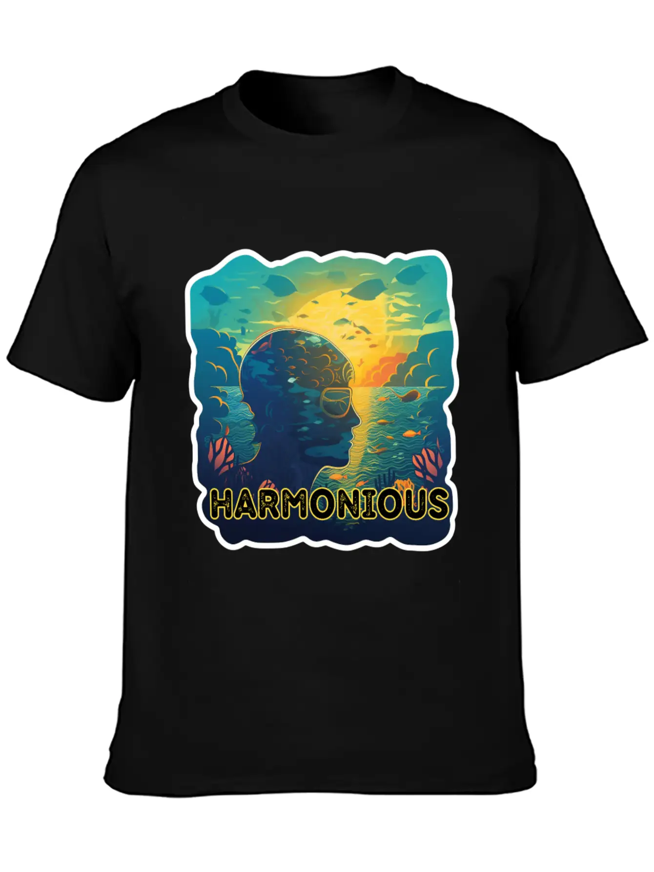 Harmonious Depths Journey Into Ocean Vibes Stylish Everyday T-Shirt – Unisex Basic Cotton Tee
