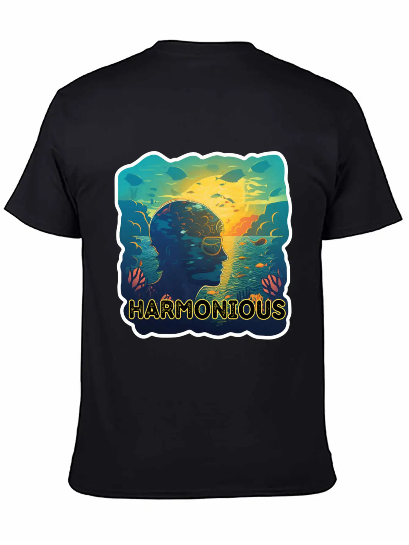 Harmonious Depths Journey Into Ocean Vibes Stylish Everyday T-Shirt – Unisex Basic Cotton Tee