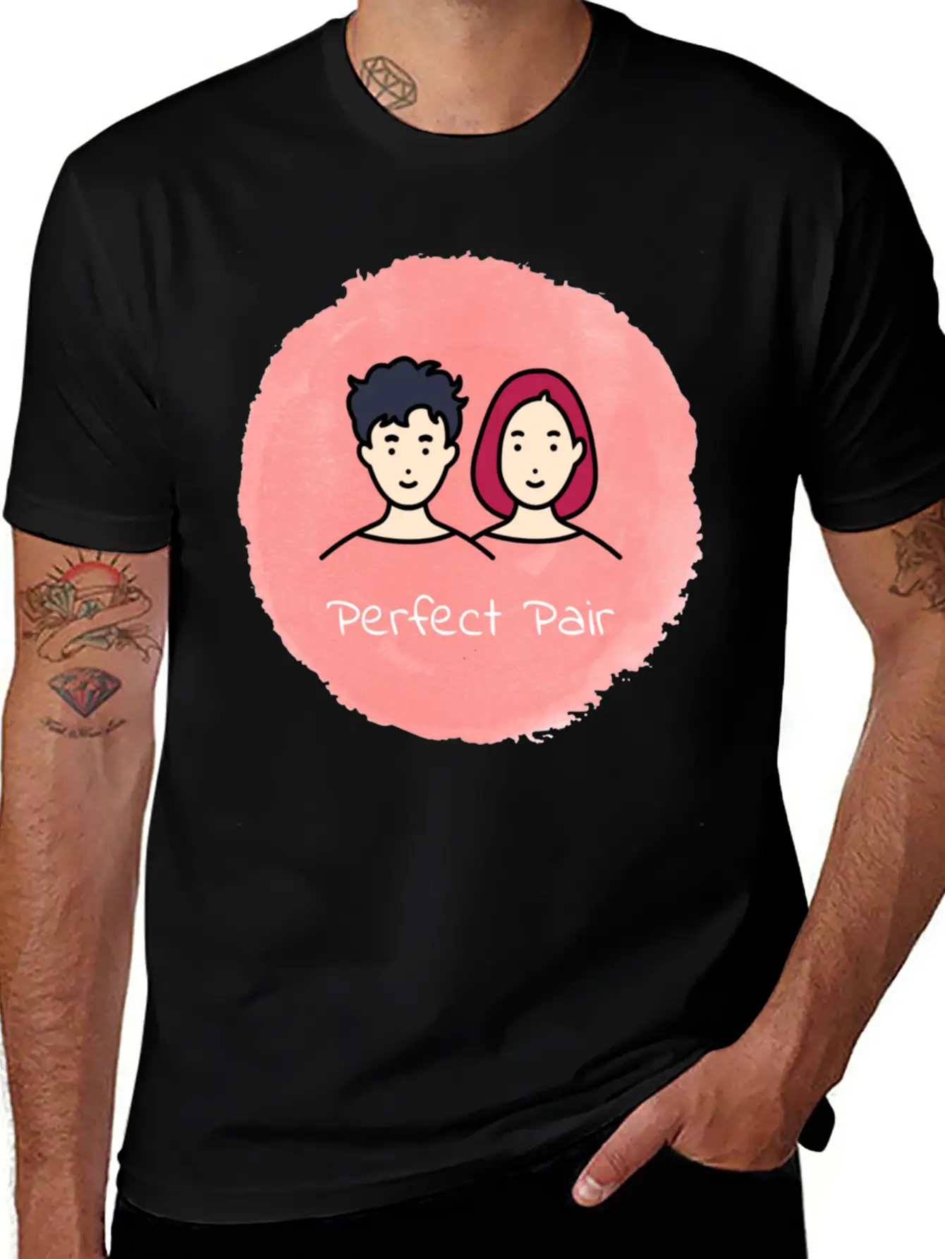 Harmony Duo 💑 Unisex Short Sleeve Soft Cotton T-Shirt – Casual Everyday Wear