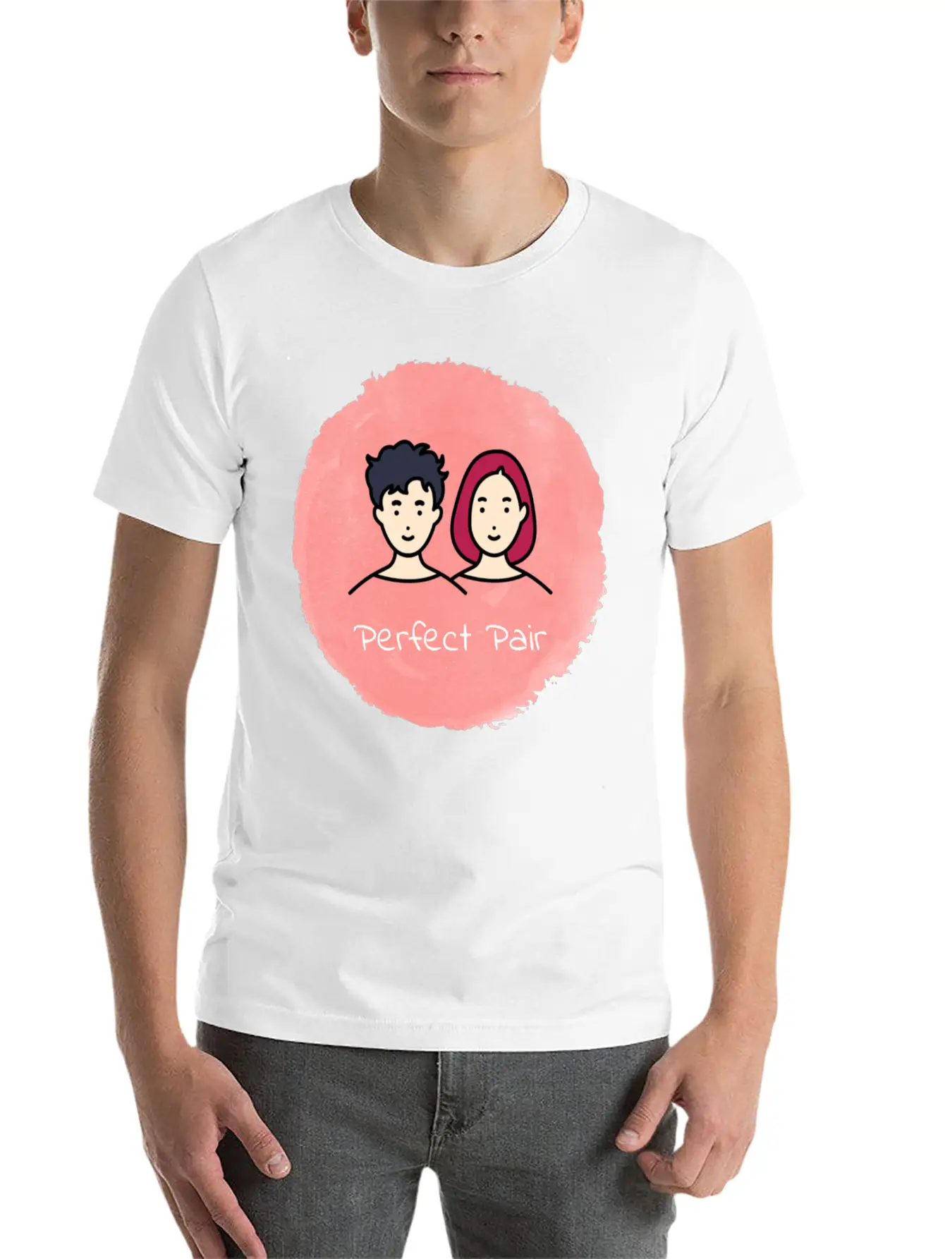 Harmony Duo 💑 Unisex Short Sleeve Soft Cotton T-Shirt – Casual Everyday Wear