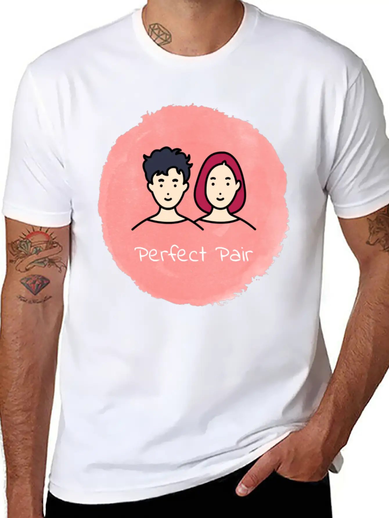 Harmony Duo 💑 Unisex Short Sleeve Soft Cotton T-Shirt – Casual Everyday Wear