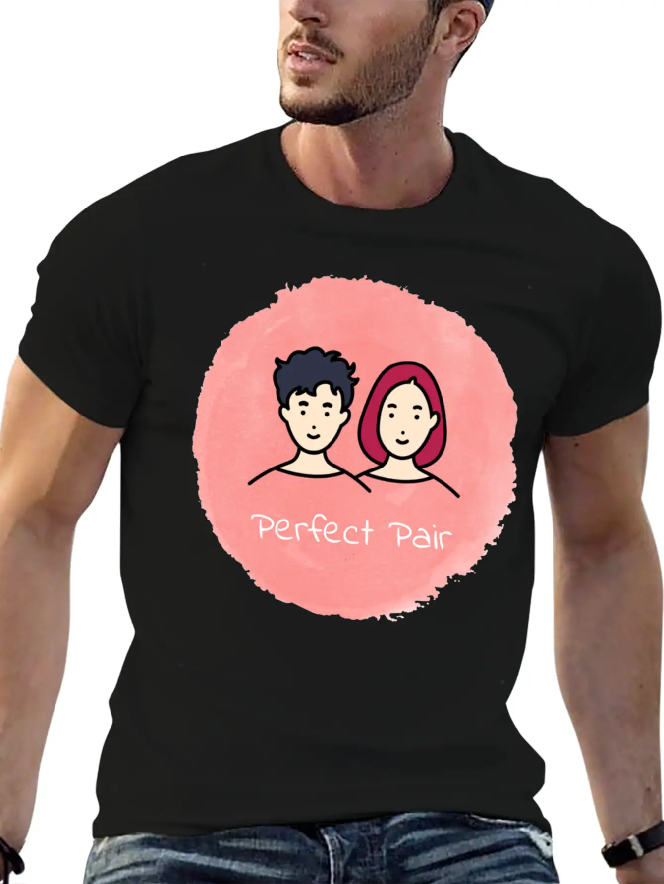 Harmony Duo 💑 Unisex Short Sleeve Soft Cotton T-Shirt – Casual Everyday Wear