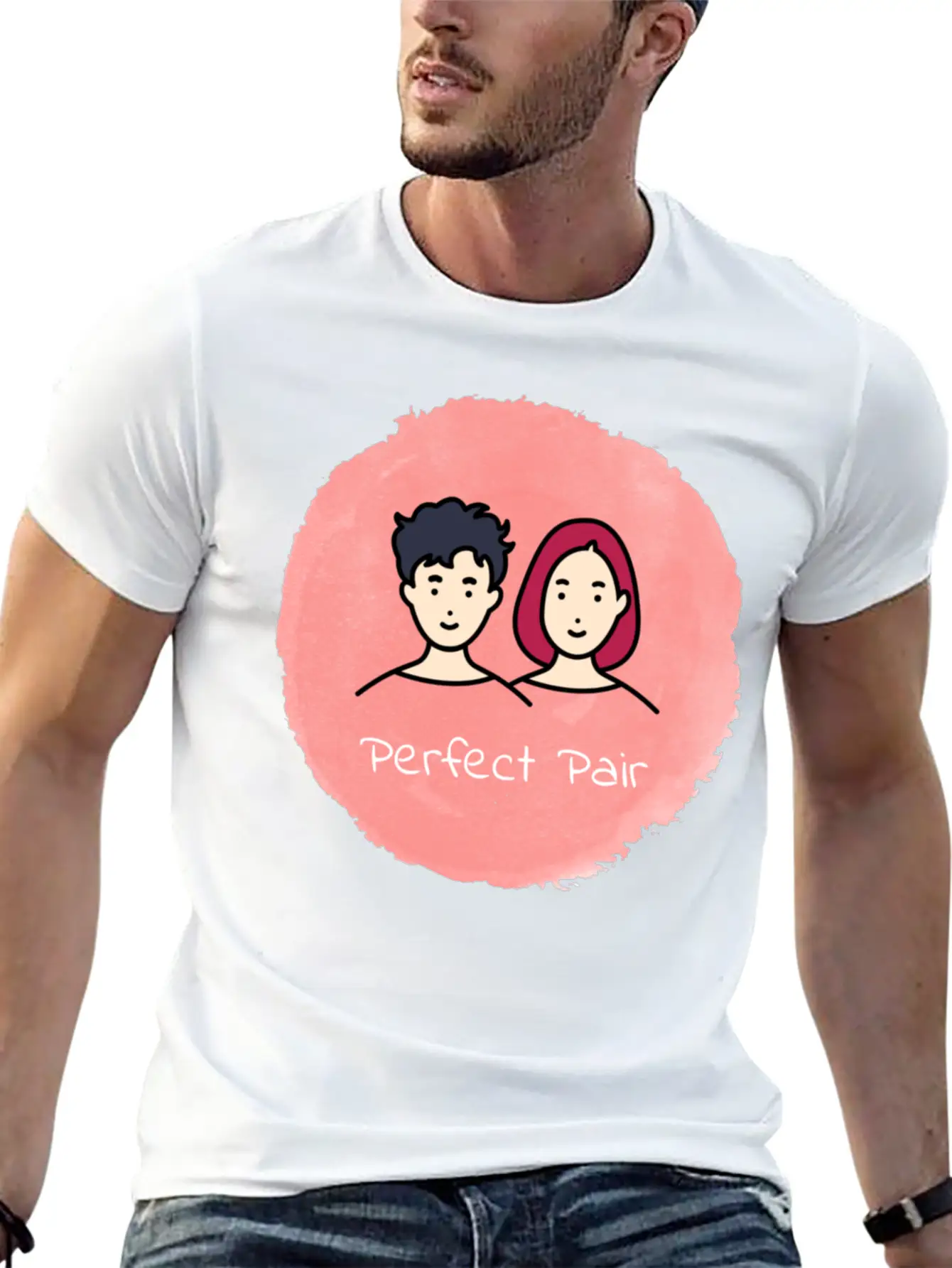Harmony Duo 💑 Unisex Short Sleeve Soft Cotton T-Shirt – Casual Everyday Wear