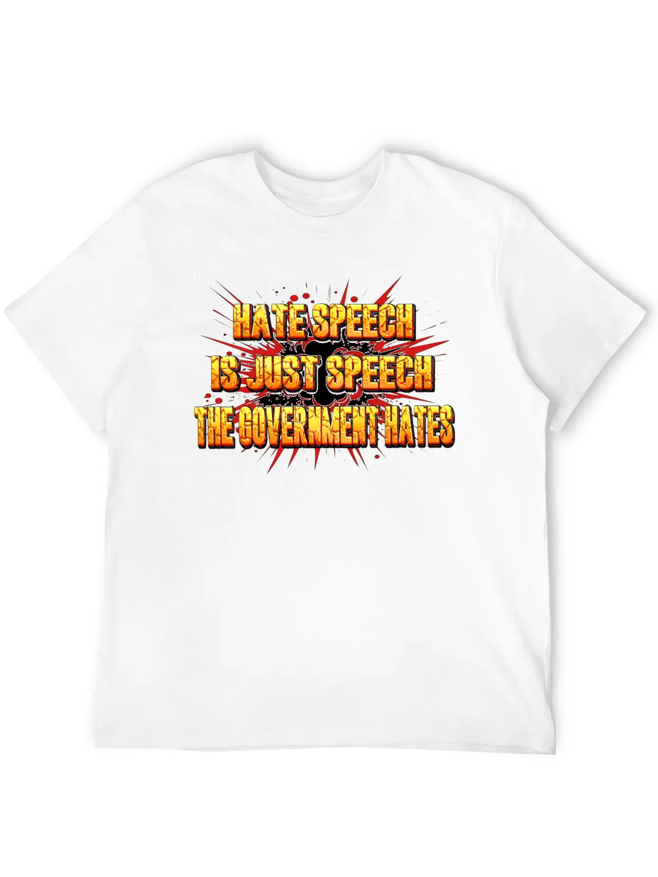 HATE SPEECH Unisex Short Sleeve Soft Cotton T-Shirt – Casual Everyday Wear
