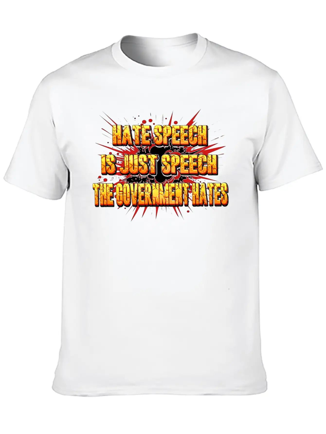 HATE SPEECH Unisex Short Sleeve Soft Cotton T-Shirt – Casual Everyday Wear