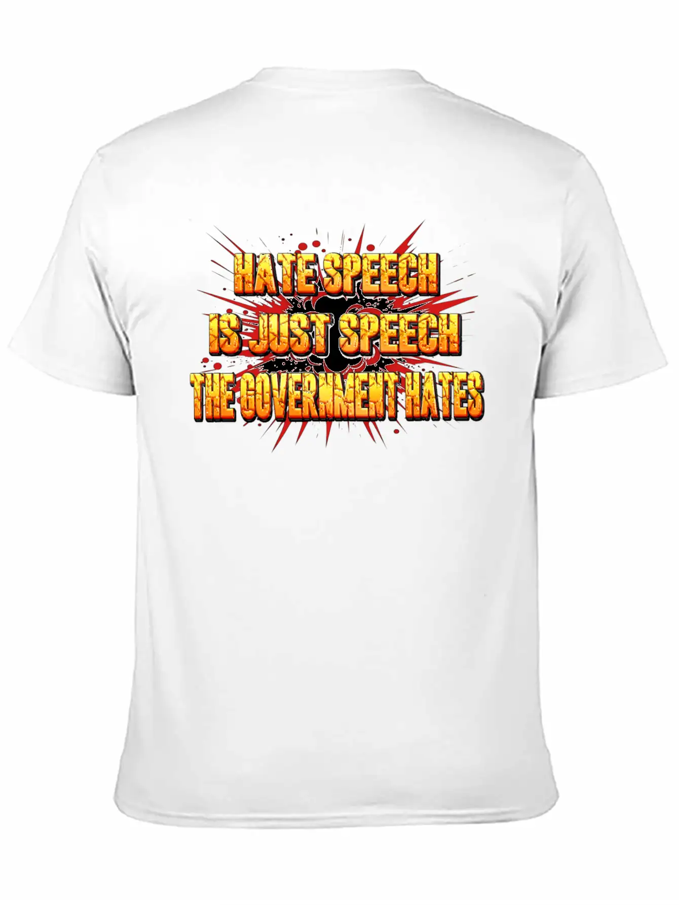 HATE SPEECH Unisex Short Sleeve Soft Cotton T-Shirt – Casual Everyday Wear