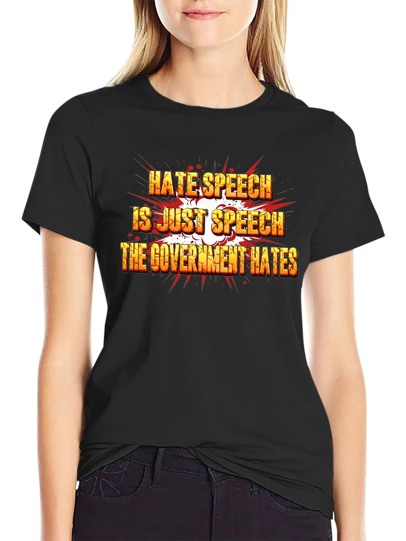 HATE SPEECH Unisex Short Sleeve Soft Cotton T-Shirt – Casual Everyday Wear