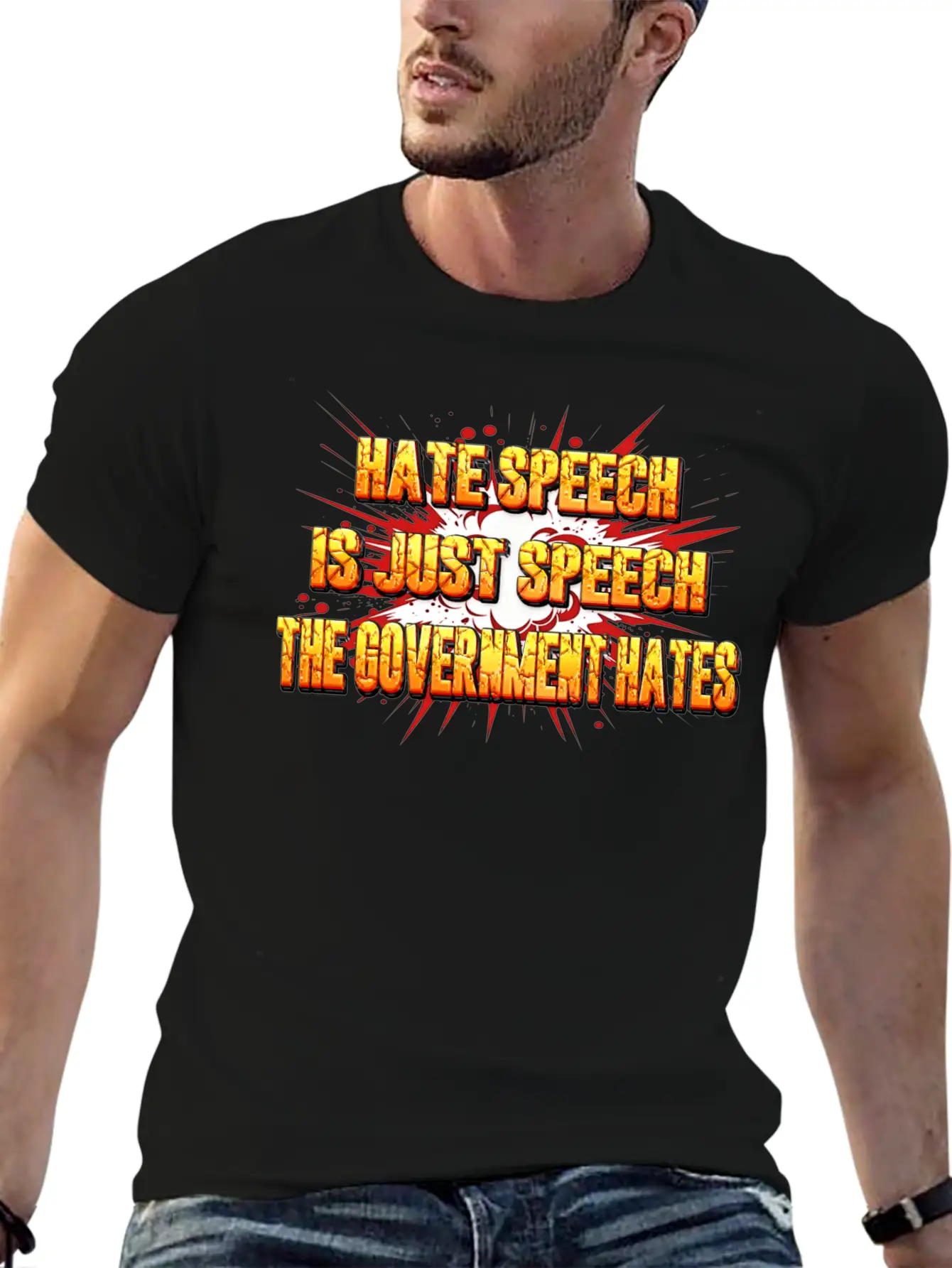 HATE SPEECH Unisex Short Sleeve Soft Cotton T-Shirt – Casual Everyday Wear