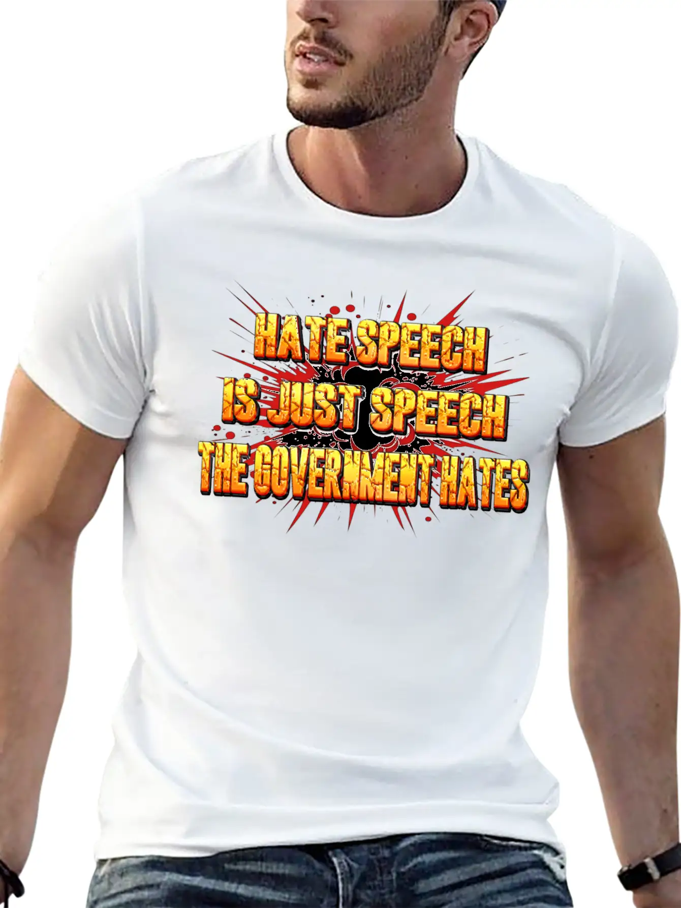 HATE SPEECH Unisex Short Sleeve Soft Cotton T-Shirt – Casual Everyday Wear