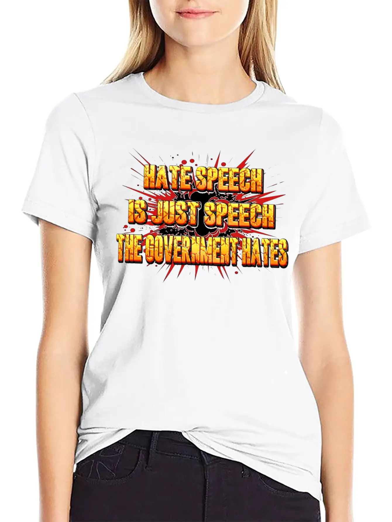 HATE SPEECH Unisex Short Sleeve Soft Cotton T-Shirt – Casual Everyday Wear