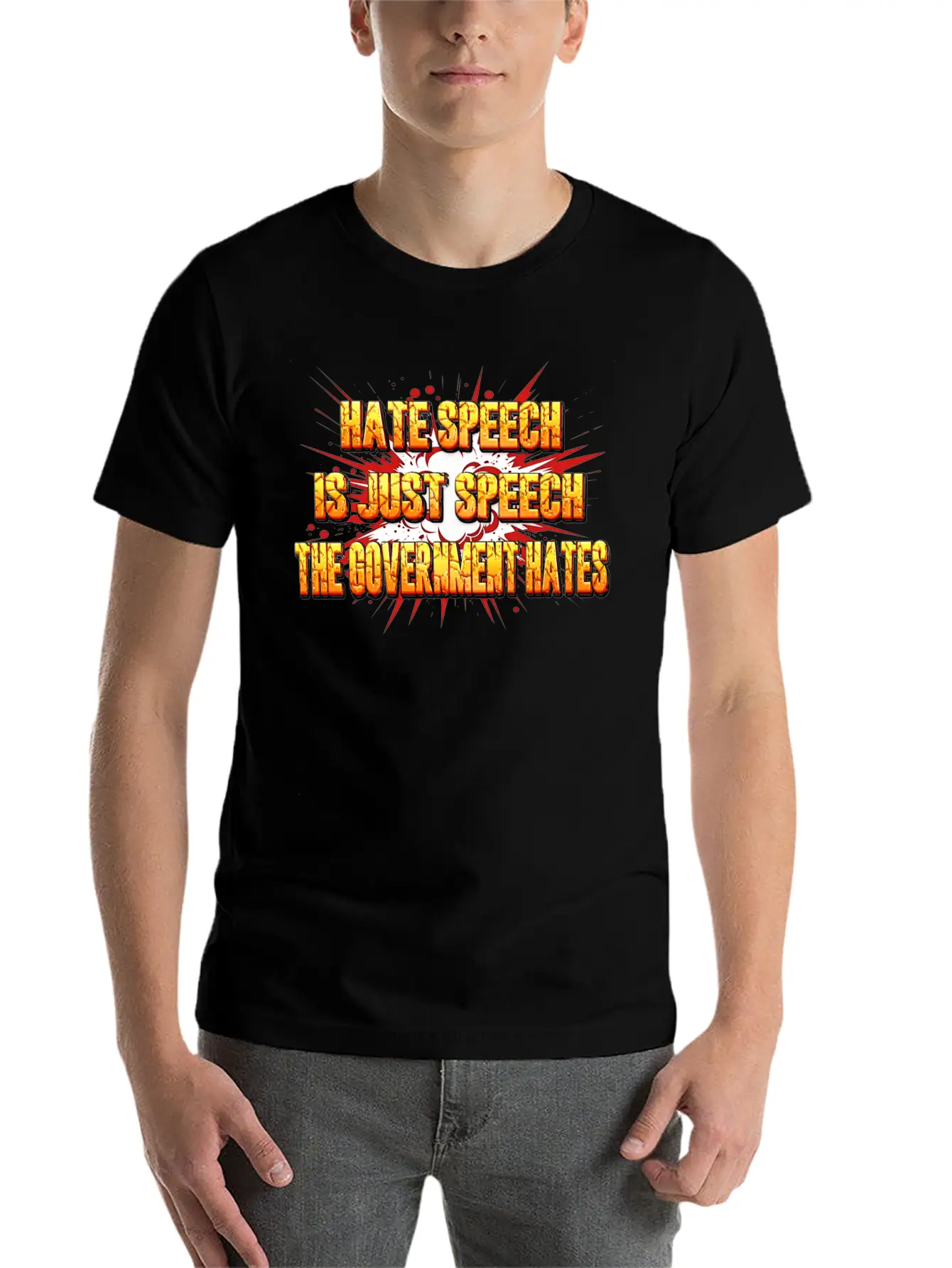 HATE SPEECH Unisex Short Sleeve Soft Cotton T-Shirt – Casual Everyday Wear