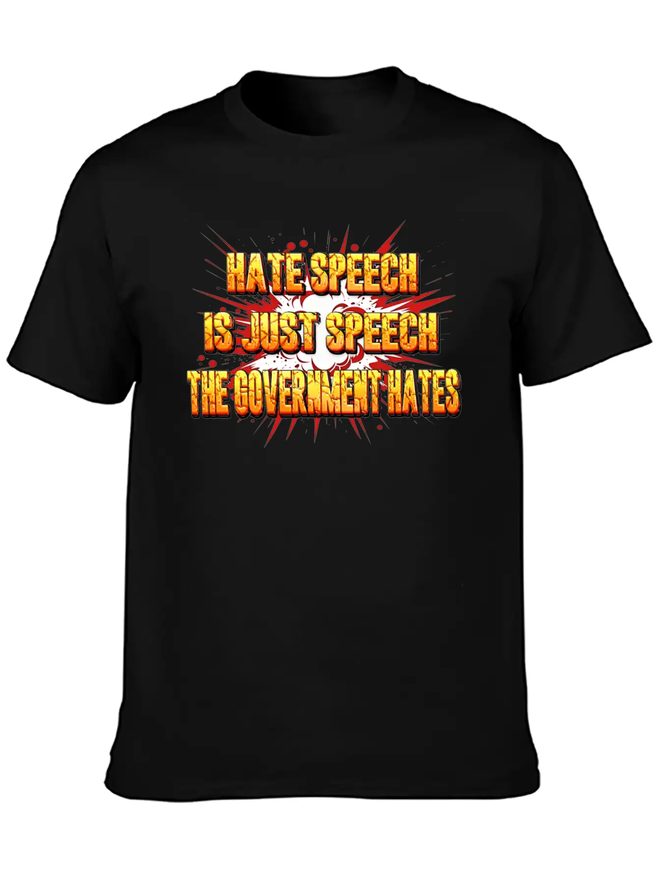 HATE SPEECH Unisex Short Sleeve Soft Cotton T-Shirt – Casual Everyday Wear