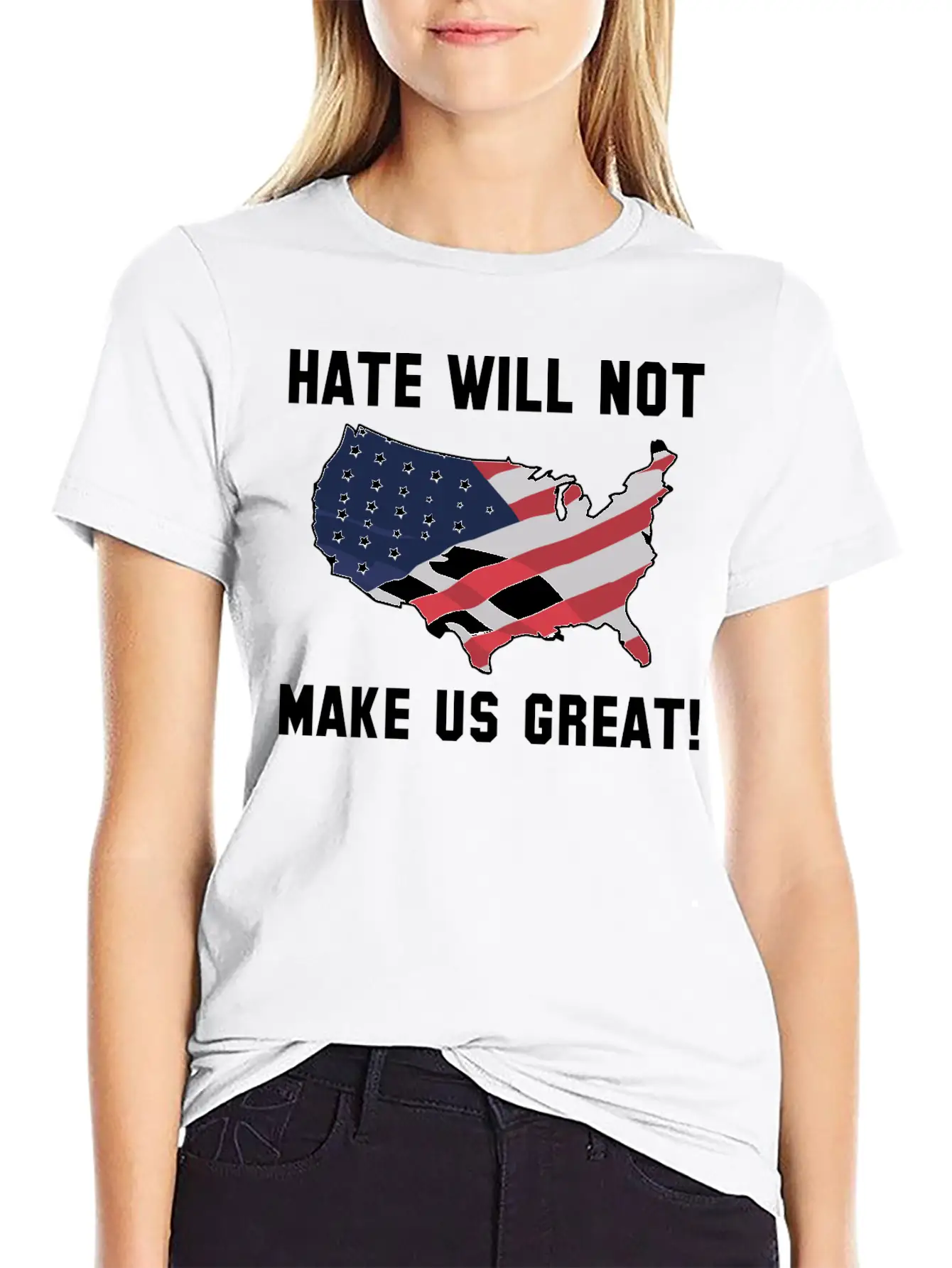 Hate Will Not Make US Great Essential Unisex Summer Tee – Soft Cotton Casual Fit