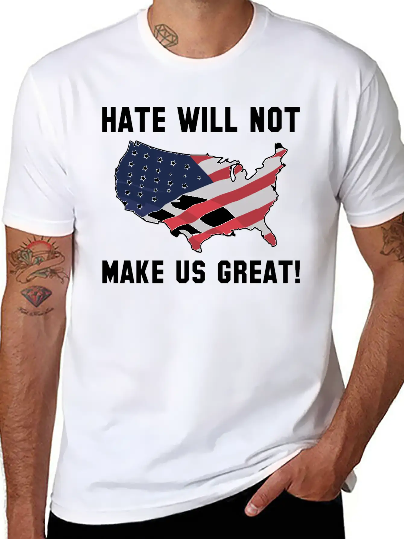 Hate Will Not Make US Great Essential Unisex Summer Tee – Soft Cotton Casual Fit