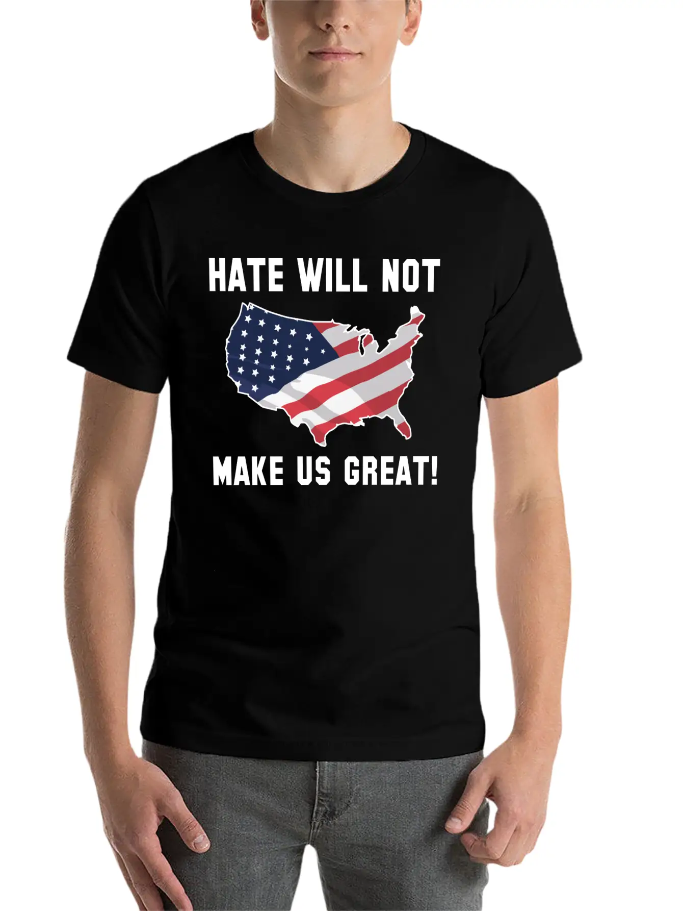 Hate Will Not Make US Great Essential Unisex Summer Tee – Soft Cotton Casual Fit