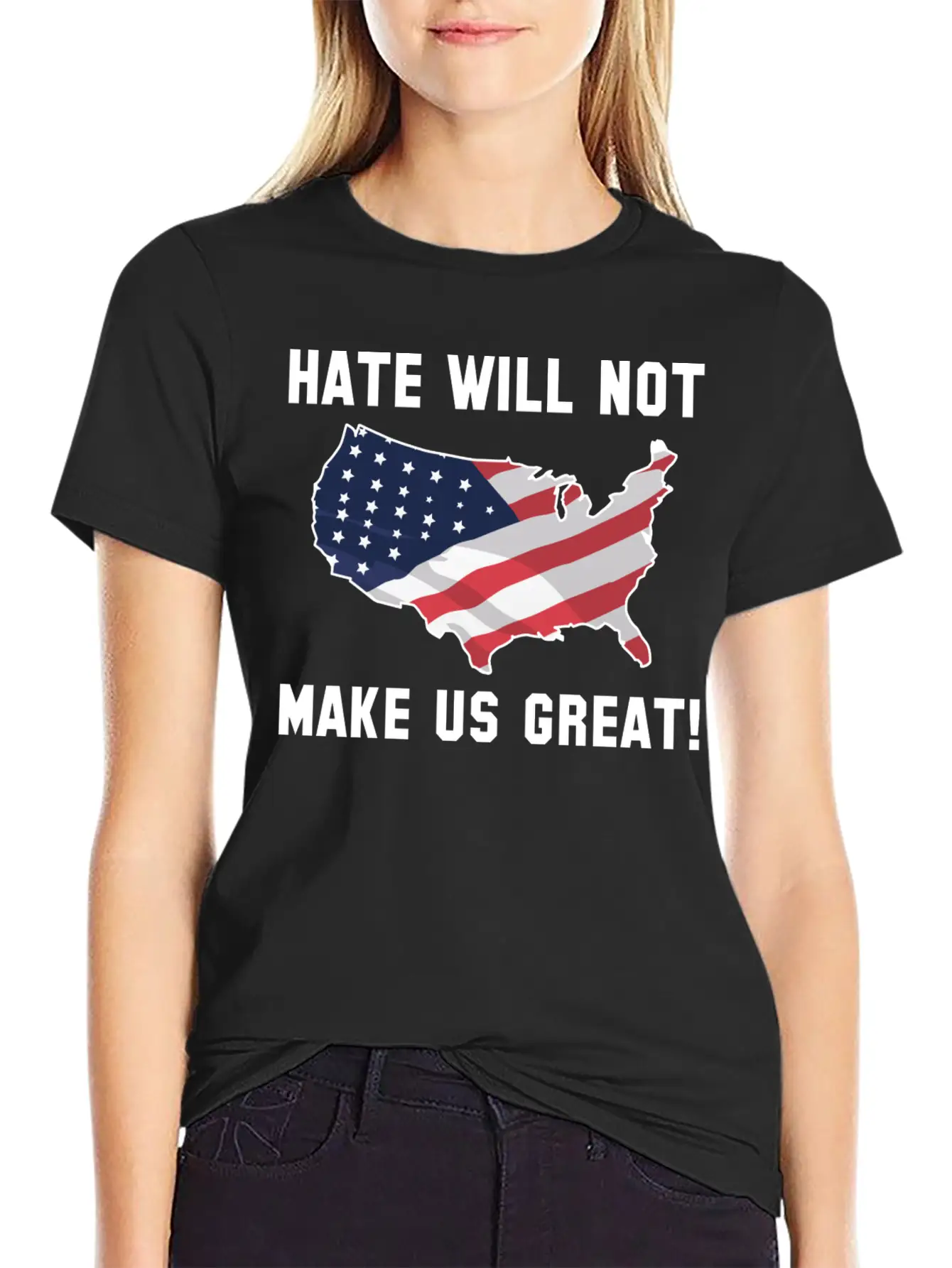 Hate Will Not Make US Great Essential Unisex Summer Tee – Soft Cotton Casual Fit