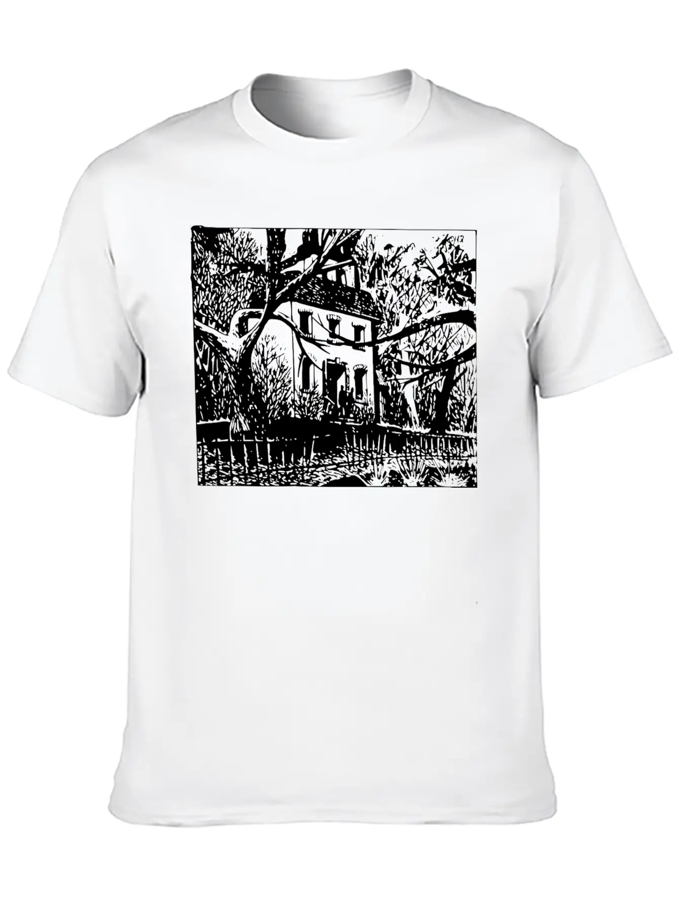 Haunted House Timeless Short Sleeve Tee – Comfy And Minimalist Design