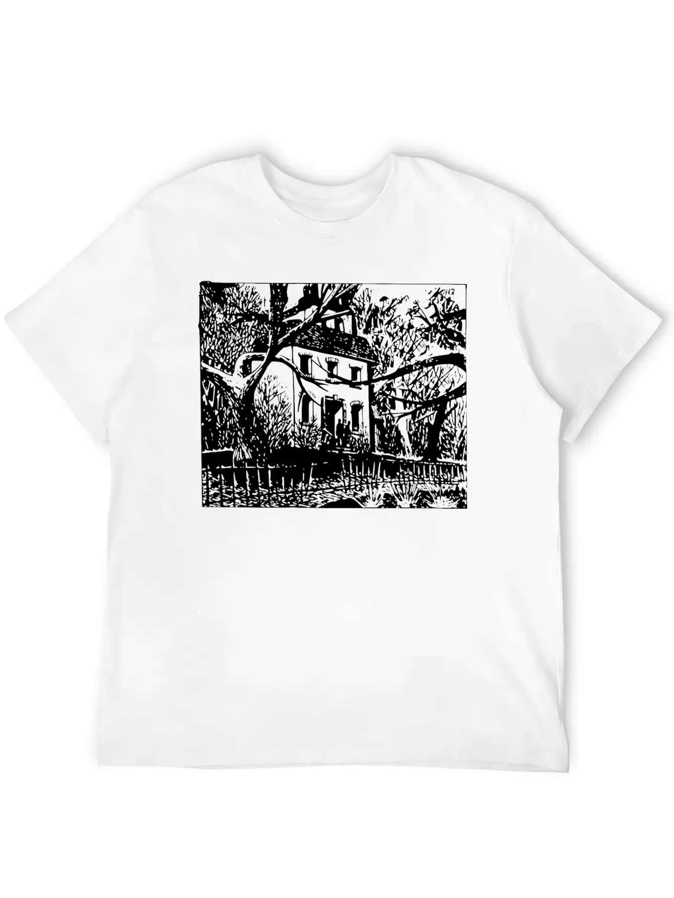 Haunted House Timeless Short Sleeve Tee – Comfy And Minimalist Design