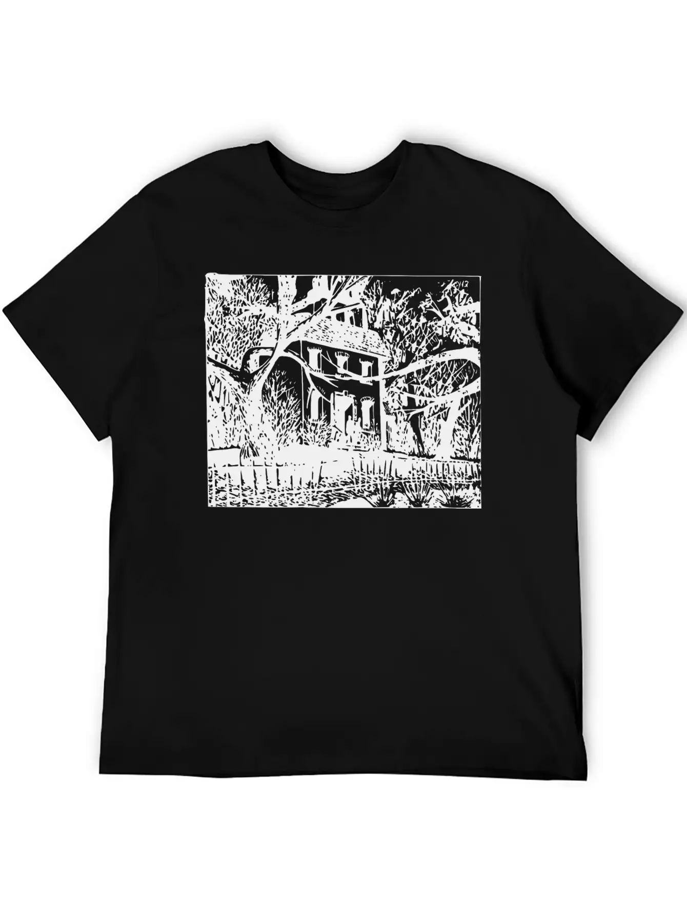 Haunted House Timeless Short Sleeve Tee – Comfy And Minimalist Design